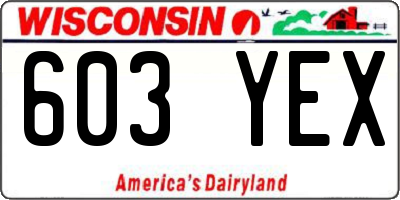 WI license plate 603YEX