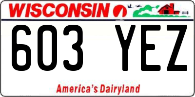 WI license plate 603YEZ