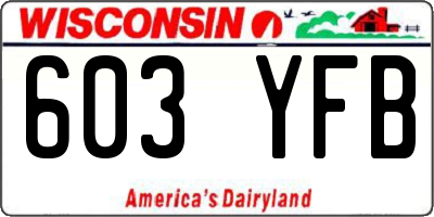 WI license plate 603YFB