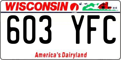 WI license plate 603YFC