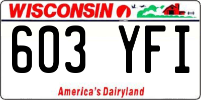 WI license plate 603YFI