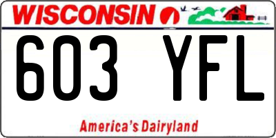 WI license plate 603YFL