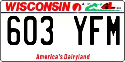 WI license plate 603YFM