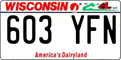 WI license plate 603YFN