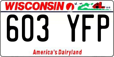 WI license plate 603YFP