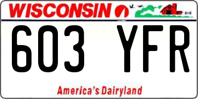 WI license plate 603YFR