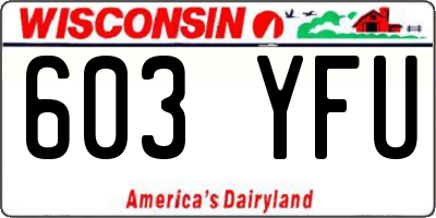 WI license plate 603YFU