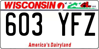 WI license plate 603YFZ