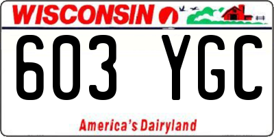 WI license plate 603YGC