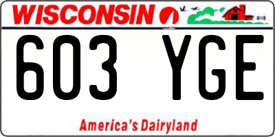 WI license plate 603YGE