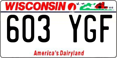 WI license plate 603YGF