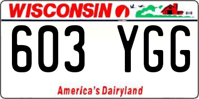 WI license plate 603YGG