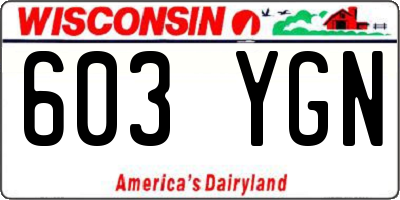 WI license plate 603YGN