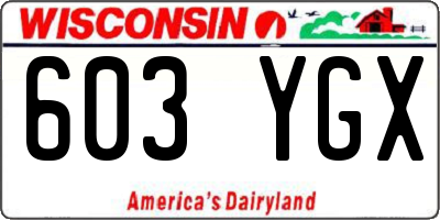 WI license plate 603YGX