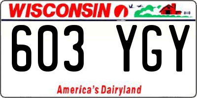 WI license plate 603YGY