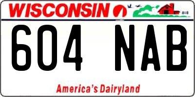 WI license plate 604NAB