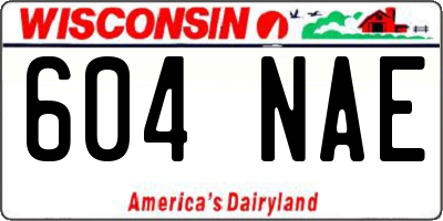 WI license plate 604NAE