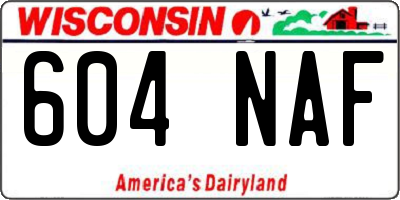 WI license plate 604NAF