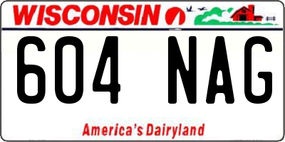 WI license plate 604NAG