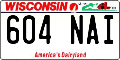 WI license plate 604NAI