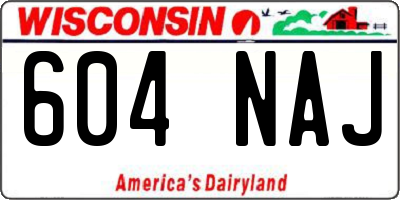 WI license plate 604NAJ