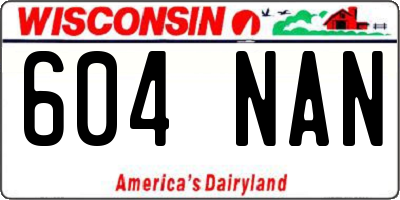 WI license plate 604NAN