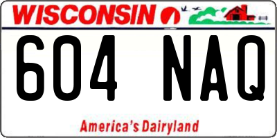 WI license plate 604NAQ