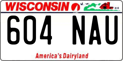 WI license plate 604NAU