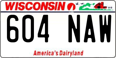 WI license plate 604NAW
