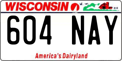 WI license plate 604NAY