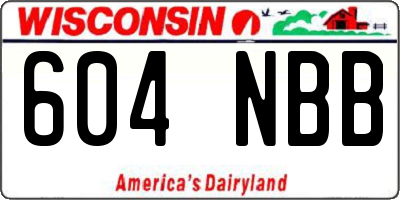 WI license plate 604NBB