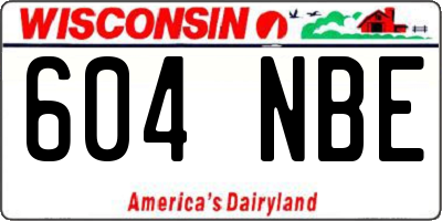 WI license plate 604NBE