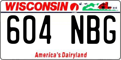 WI license plate 604NBG