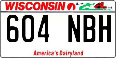WI license plate 604NBH