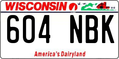 WI license plate 604NBK