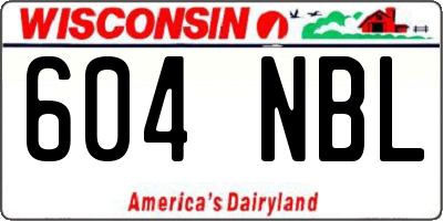 WI license plate 604NBL