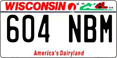 WI license plate 604NBM