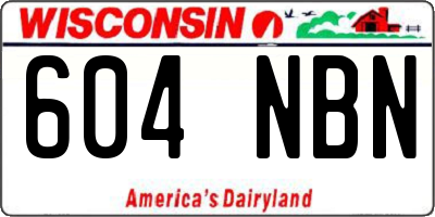 WI license plate 604NBN