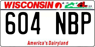 WI license plate 604NBP
