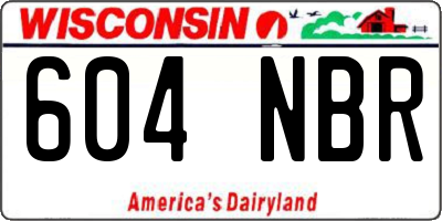 WI license plate 604NBR