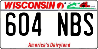 WI license plate 604NBS