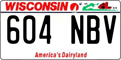 WI license plate 604NBV