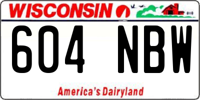 WI license plate 604NBW