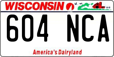 WI license plate 604NCA