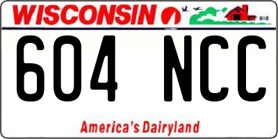 WI license plate 604NCC