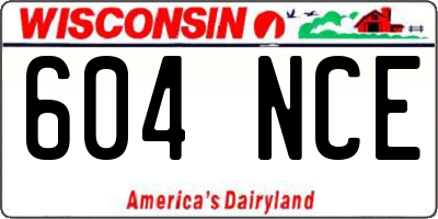 WI license plate 604NCE