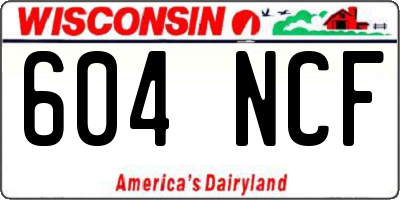 WI license plate 604NCF