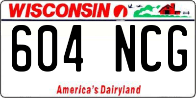 WI license plate 604NCG