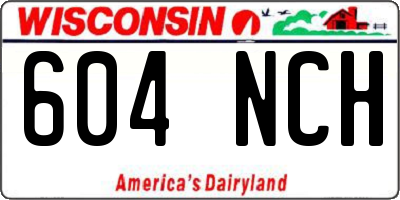 WI license plate 604NCH