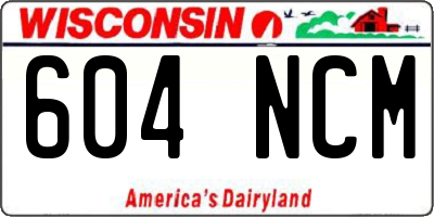WI license plate 604NCM